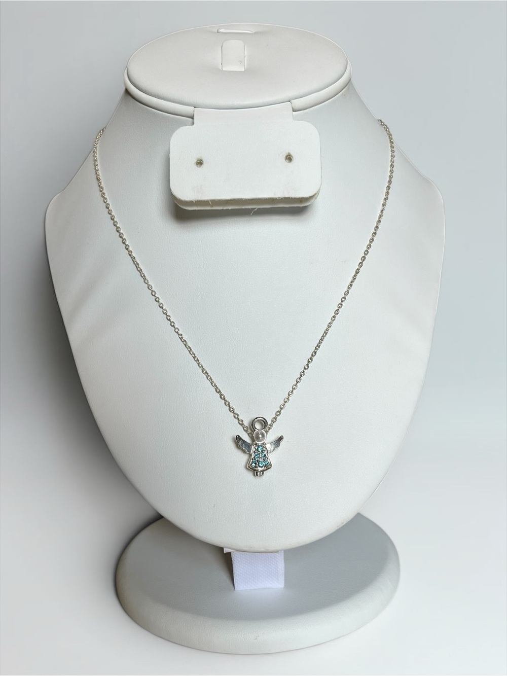 🍭5 for $20🍭 Avon Vintage Silver Tone Angel Crystal Necklace CC X